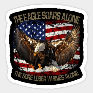 The Eagle soars alone USA Sticker